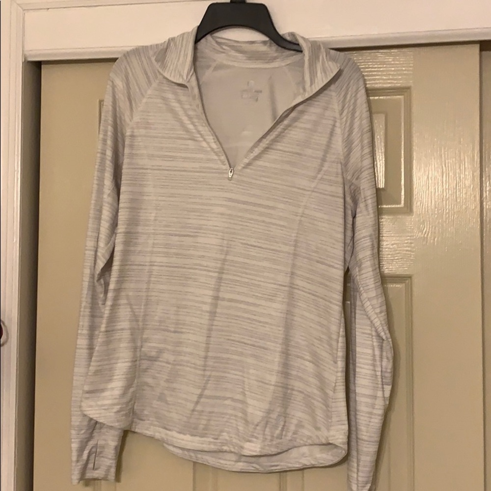 White half zip track jacket